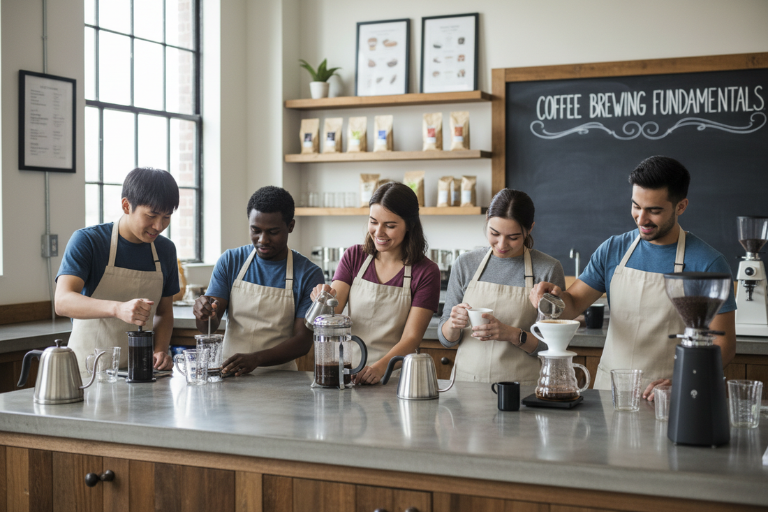 Práctica grupal de métodos de preparación de café en ICHCA
