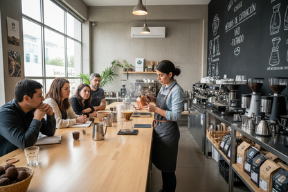 Instructor demostrando V60