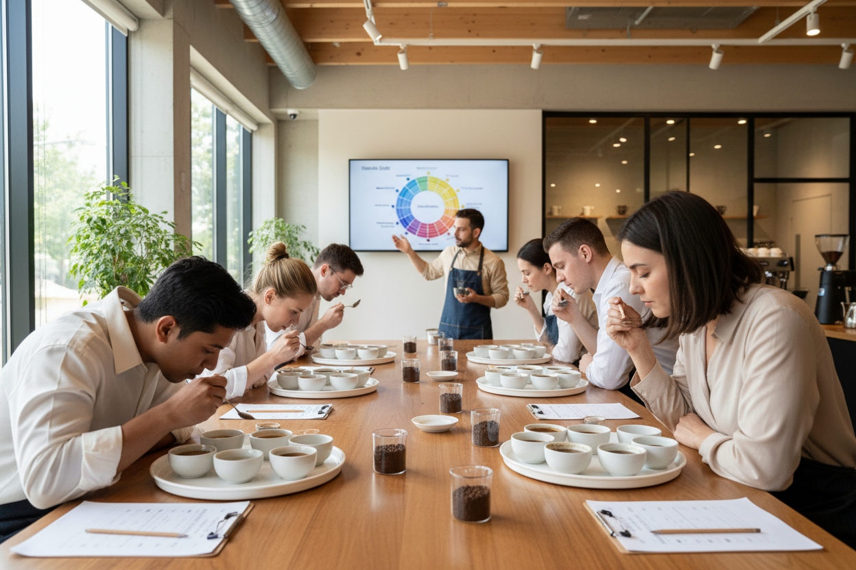 Sesión de cupping profesional